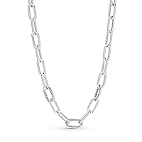 PANDORA ME Link Chain Necklace 45 cm Sterling Silver Compatible with PANDORA ME Bracelets Height 8.6 mm 399590C00-45, Sterling Silver, No Gemstone