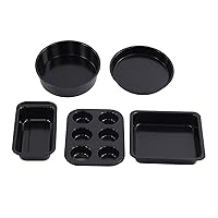 Professional Bakeware Set Carbon Steel Baking Pans, Cake Molds Pizza Tray for Home Kitchen Baking, Lasting and Versatile(Black)