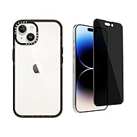 CASETiFY [Bundle] Impact Case for iPhone 14 - Glossy Black Screen Protector for iPhone 14 Privacy Tempered Glass