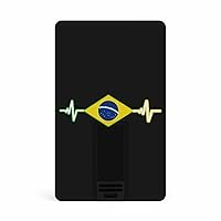 Brazil Flag Heart Beat USB Flash Drive Credit Card Design Memory Stick U Disk Thumb Business Gift