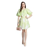 Women Evening Gown Dress Green Fashion Half Sleeve Hollow Out Mini Dress