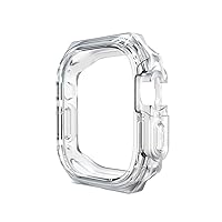 Suitable for Apple Watch Ultra 49MM Case 40MM, 44MM, 41MM, 45MM 7 Watch Case PC Transparent Half Pack TPU Watch Case (Color : Transparent, Size : 40MM)