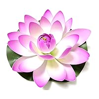Artificial Lily Pads for Pond,Artificial Flowers Floating Foam Lotus Flower with Fake Lily Pads,Lifelike Ornanment Perfect for Pond Pool Water Decoration(Purple)