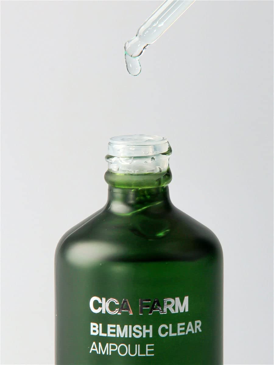 FARMSTAY CICA FARM Blemish Clear Ampoule 3.38 fl.oz / 100 ml | Hydrating, Calming, Soothing Ampoule for Dry Skin
