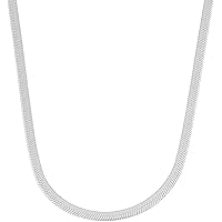 Savlano 925 Sterling Silver 5.5mm Herringbone Flat Snake Magic Chain Necklace for Women & Men with a Gift Box - Made in Italy