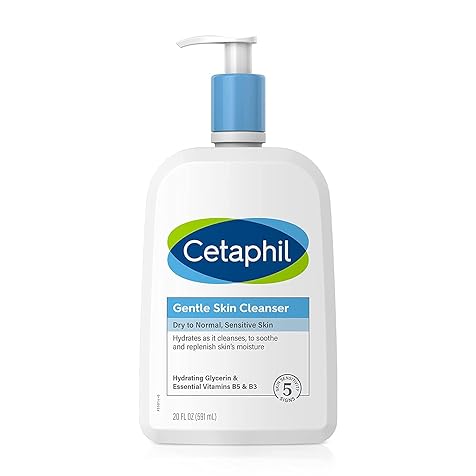 Cetaphil Gentle Skin Cleanser 20 fl oz, Hydrating Face Wash & Body Wash, Ideal For Sensitive, Dry Skin, Non-irritating, Wont Clog Pores, Fragrance-free, Soap-free, Dermatologist Recommended