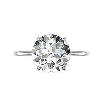 Antique Engagement Ring, Round Brilliant Cut 5.00CT, OEC Old European Cut, Colorless Moissanite Ring, 925 Sterling Silver Ring, Wedding Ring, Perfact for Gift Or As You Want