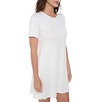 Women's Short Sleeve Midi T-Shirt Dress, Casual Cute Loose Swing Tunic Dress, Trendy Spring Summer 2024