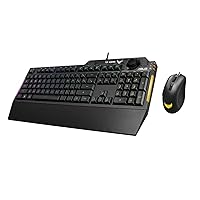ASUS TUF Gaming K1 RGB Keyboard with Five-Zone RGB, Dedicated Volume knob and Spill-Resistance, Plus TUF Gaming M3 Optical Gaming Mouse with 7000 dpi Sensor, Seven programmable Buttons
