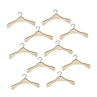 10pcs Doll Hanger Doll Clothes Hanger Wooden Doll Hanger Baby Hangers Wooden Hangers Mini Hangers Doll Accessory Toy Accessories Doll Dress Coat Hanger Child Stainless Steel