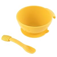 Bumkins Disney Baby Bowl, Silicone Feeding Set with Suction for Baby and Toddler, Includes Spoon and Lid, First Feeding Set, Essentials for Baby Led Weaning for Babies 4 Months Up, Winnie the Pooh