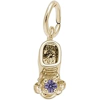 Babyshoe w/Light Purple Synthetic Crystal Charm (Choose Metal) by Rembrandt