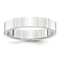 Platinum Solid Polished Flat Band Engravable 4mm Flat Wedding Band Ring Jewelry Gifts for Women - Ring Size Options: 10 10.5 11 11.5 12 5 5.5 6 6.5 7 7.5 8 8.5 9 9.5