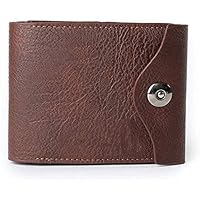 Wallet for Men Men's Multi-function Magnetic Buckle 3 Fold Men's Coin Wallet Coin Pocket (Color : Cofee, Size : Free size)