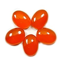 Natural Orange Carnelian 11X12 MM 5 Piece Lot Oval Shape Loose Gemstone at Wholesale Price