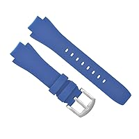 Ewatchparts 26MM RUBBER BAND STRAP COMPATIBLE WITH IWC AQUATIMER 3719, 371918 WATCH FAMILY CHRONO BLUE