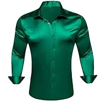 Men Shirts Solid Long Sleeve Casual Business Slim Fit Blouses Tops