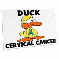 3dRose Duck Cervical Cancer Awareness Ribbon Cause Design - Desk Pad Place Mats (dpd-114405-1)