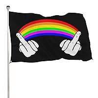 Fuck Gay Pride LGBT Rainbow Flag 3x5 Ft 4x7 Ft Fade Resistant with 2 Brass Grommets for Outside Outdoor Indoor