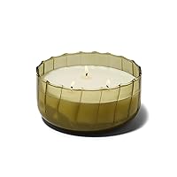 Paddywax Scented Candles Vintage Style Ripple Hand Blown Glass Collection Luxury Artisan Candle, 12-Ounce, Green - Secret Garden