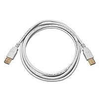 Monoprice USB 2.0 Cable - 6 Feet - White | USB Type-A Male to USB Type-A Male, 28/24AWG, Gold Plated, 480 Mbps
