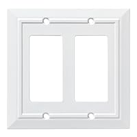 Franklin Brass Classic Architecture Wall Plate, Pure White Double Decorator Outlet Cover, 1-Pack, W35248-PW-C