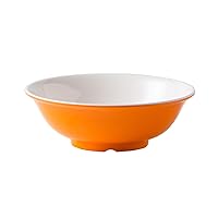 Reusable Restaurants Bowls Plastic Bowl for Pasta,Cereal,Salad,Rice and Soup,Melamine,22oz,6.81inch (Pack of 240) (Orange&White)