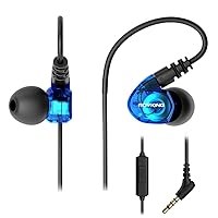 Over The Ear Earbuds for Running, Wrap Around Ear Wired Sports Headphones for Workout Exercise Jogging, Sweatproof in Ear Earphones Ear Buds with Mic for Cell Phones MP3 Laptop, Blue