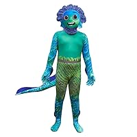 Lito Angels Sea Monster Halloween Costume for Kids Boys Party Outfits Fancy Dress Up with Head Mask, Jumpsuit/Clothing Set