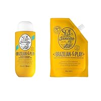 SOL DE JANEIRO Brazilian 4 Play Moisturizing Shower Cream Gel Body Wash 385mL with 1L Refill Pouch