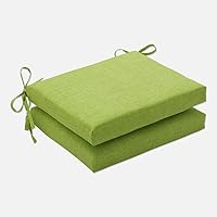 Pillow Perfect Pompeii Solid Indoor/Outdoor Patio Seat Cushions Plush Fiber Fill, Weather and Fade Resistant, Square Corner - 16