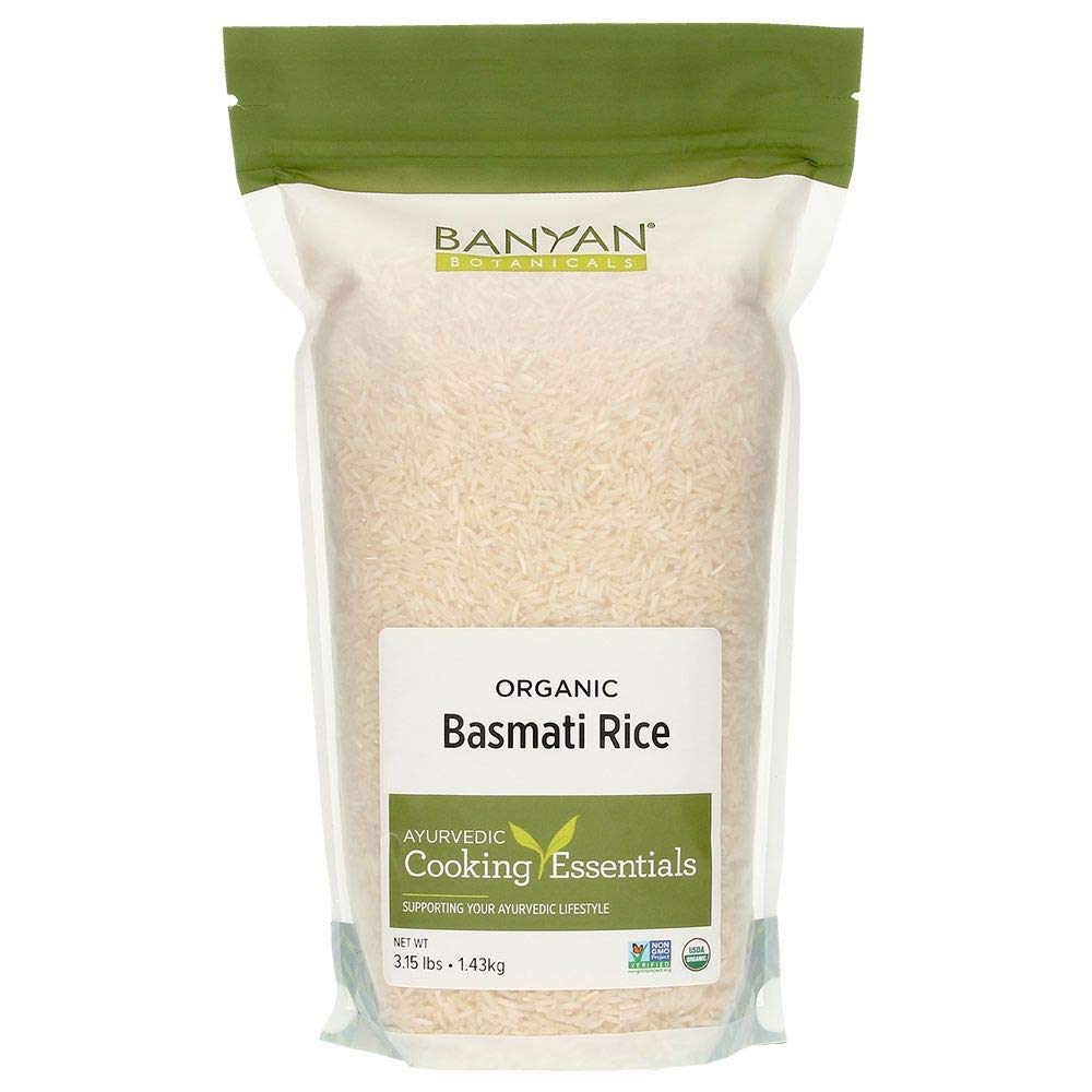 Banyan Botanicals Organic Basmati Rice - Certified USDA Organic - Long-Grain Aromatic Rice Variety - Fluffy & Quick Cooking