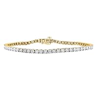 10K Yellow Gold Mens Diamond Stylish Link Bracelet 1-1/3 Ctw.