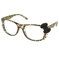 Cute Nerd Glass Frame with Bow Tie Cat Eyes Whiskers Eyewear for Kids 3-12 NO LENS
