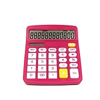 12 Digit Desk Calculator Large Buttons Financial Business Accounting Tool Rose Red Color for Office School