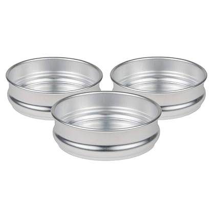 Update International ADP-48 Aluminum Pizza Dough Pan, 8-Inch, 48-Ounce - Set of 3