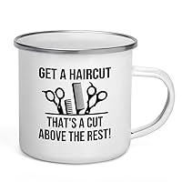 Hair Stylist Camper Mug 12oz - A Cut Above The Rest! - Hair Stylist Gift Beautician Hairdresser Salon Barber Hairdo Cosmetoloist Scissors Blower
