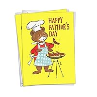 Bear Grill Father's Day Greeting Cards | 1 Pack Single + 1 Envelope (5x7)