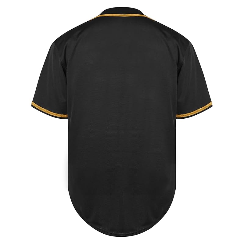 MESOSPERO Plain Button Down Blank Baseball Jersey Short Sleeve Hipster Hip Hop T Shirts