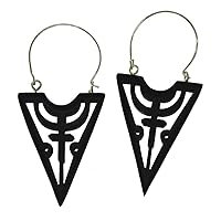 CHICNET Earrings wood silver white brass bow black triangle lace cross geometric girls women earrings ear jewellery tribal ethnic brass