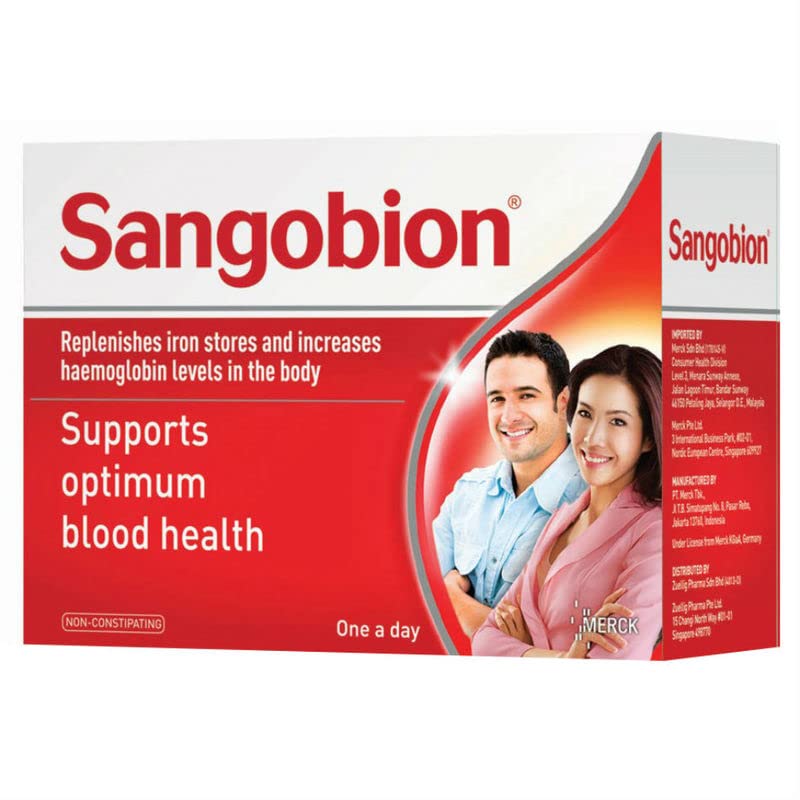 Sangobion Iron Supplement 28 Capsules, Vitamin C Improves Iron Absorption, Folic Acid & Vitamin B12 For Production Of Red Blood Cell & Energy Support, Heart, Brain, Muscle & Immunity Health