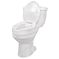 Drive Medical Raised Toilet Seat with Lock and Lid, Standard Seat, 4