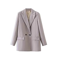 Teacher Student Blazer Women Casual Long Sleeve Lightweight Blazers Open Front Button Solid Work Office Lapel Jacket