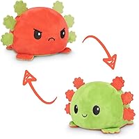 The Original Reversible Axolotl Plushie - Red + Green - Cute Sensory Fidget Stuffed Animals That Show Your Mood