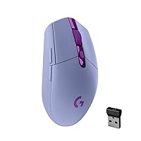 Logitech G305 LIGHSTPEED Wireless Gaming Mouse, Hero 12K Sensor, 12,000 DPI, Lightweight, 6 Programmable Buttons, 250h Battery Life, On-Board Memory, PC/Mac - Lilac (Renewed)