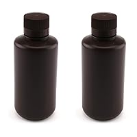 Othmro 2pcs 500ml Plastic Lab Cylindrical Chemical Reagent Bottle w Lids Wide Mouth Laboratory Reagent Polyethylene Bottle Sample Sealing Liquid Storage Container Brown