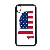 Mississippi USA Map Stars Stripes Flag Shape for iPhone XR Case for Apple Cover Phone Protection