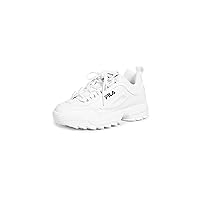 Fila Women's Disruptor II Premium Comfortable Sneakers, White/Navy/Red, 10
