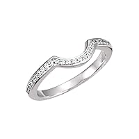 Solid Platinum 1/5 Cttw Diamond Band for 5.2mm Round Engagement Ring (.20 Cttw)