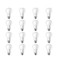 Basic Frosted Non-Dimmable A19 Light Bulb - EyeComfort Technology - 800 Lumen - Soft White (2700K) - 10W=60W - E26 Base - Old Version - Indoor - 16-Pack